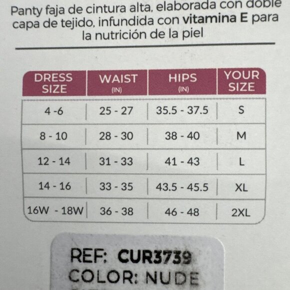 Curveez Signature Control Women's M High Waist Brief Nude Beige NWT - Picture 8 of 13